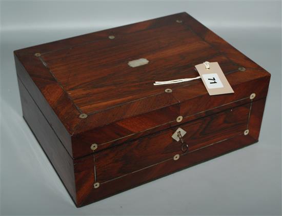 Victorian inlaid rosewood jewellery box